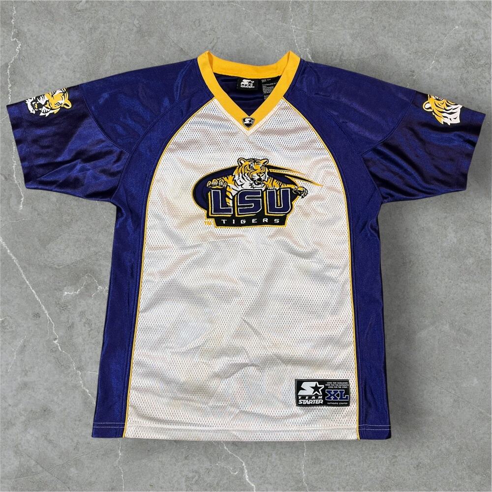 Vintage LSU Tigers Team Starter Mesh Football Jersey Youth Boys XL